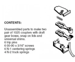 Micro Trains Line 489-102012 Magne-Matic Coupler W/Body Mount Draft Gear - 2 Pairs -- Kit, Brown, N Scale