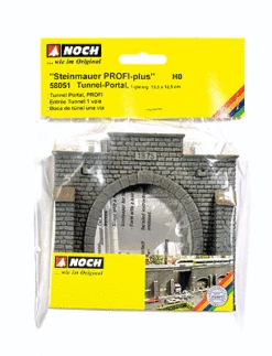 Noch Gmbh 58051 Profi-Plus Scenic Components -- Tunnel Portal Single-Track (gray) 5-5/16 X 5-1/8"13.5 X 13cm, HO