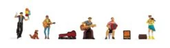 Noch Gmbh 15597 Street Artists/Musicians -- 5 Figures, Dog, Accessories, HO
