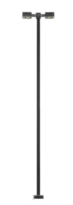 Atlas 70000216 HO SCALE Double-Arm Square LED Light 3-Pack -- Black (cool White LED) 30 Scale Feet Tall