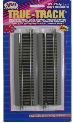 Atlas Model Railroad Co. 451TT 6' STRAIGHT TRACK 4pc, HO