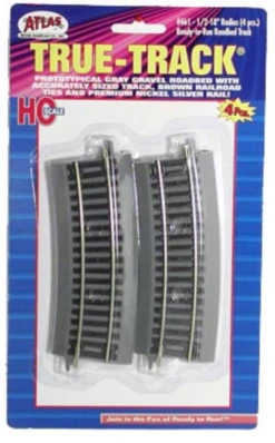 Atlas Model Railroad Co. 461TT 1/2 18' RADIUS TRACK 4pk, HO