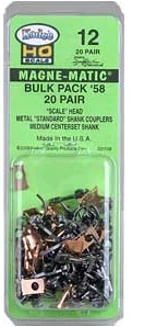 Kadee 12 #58 Metal Couplers #12 Bulk Pack (20 Pair), HO