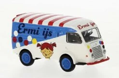 Brekina Automodelle 14662 1950 Renault Goelette Cargo Van - Assembled -- Ermi Ijs (white, Blue, Red, Dutch Lettering), HO Scale