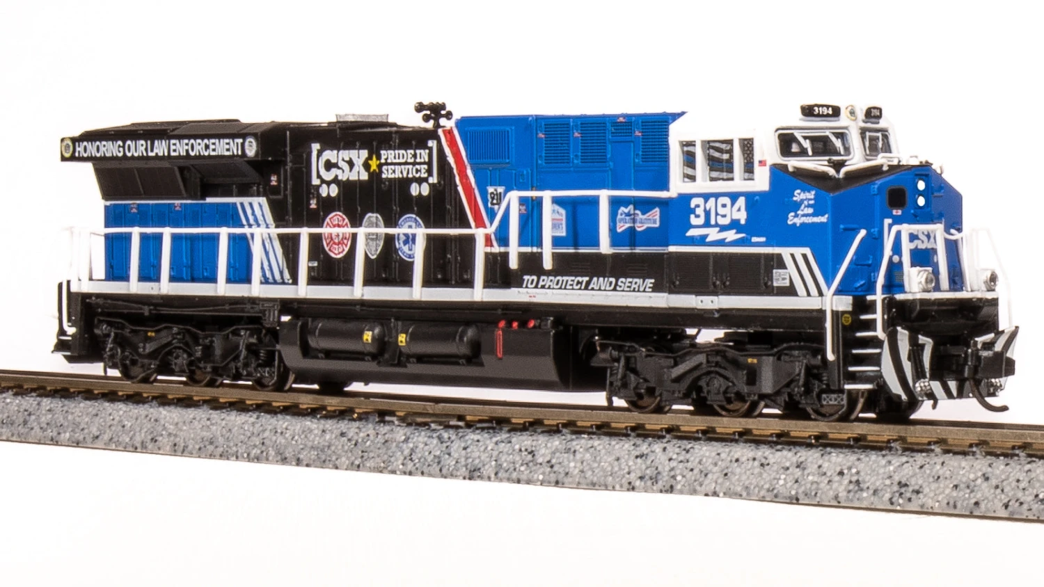 BLI 7293 GE ES44AC, CSX #3194, Pride In Service - Law Enforcement, Paragon4 Sound/DC/DCC, N