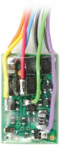 Train Control Systems TCS1393 M4P-3.5" R 1 Amp, 4 Function DCC Decoder - Control Only -- With 3.5"8.89cm Harness, NMRA 8-Pin Plug, Plug In Reverse Orientation