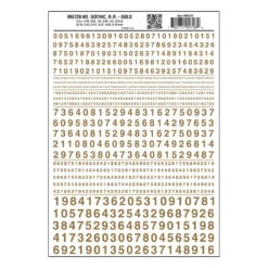 Woodland Scenics WOO728 Dry Transfer Numbers Only - Railroad Gothic -- Gold, All Scales