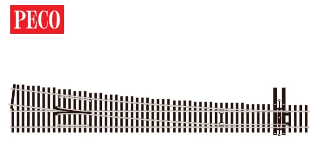 Peco 552-SL-E8381 Turnout, 8th Radius, Right Hand, HO