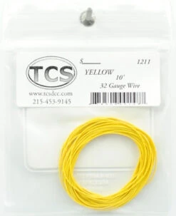 Train Control Systems TCS1211 32 Gauge Wire 10'3.05m Roll -- Yellow
