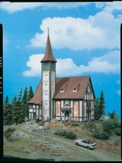 Vollmer Gmbh 43768 Altbach Half-Timber Church -- 7-13/16 X 5-5/8 X 12"19.5 X 14 X 30cm, HO