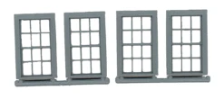 San Juan Details (formerly Grandt Line) 3762 Double-Hung Windows -- 6-Over-6 - Scale 30 X 56"76.2 X 142cm Pkg(4), O Scale