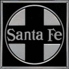 Microscale Industries 10003 Embossed Die-Cut Metal Sign -- Santa Fe (Black Background), All Scales