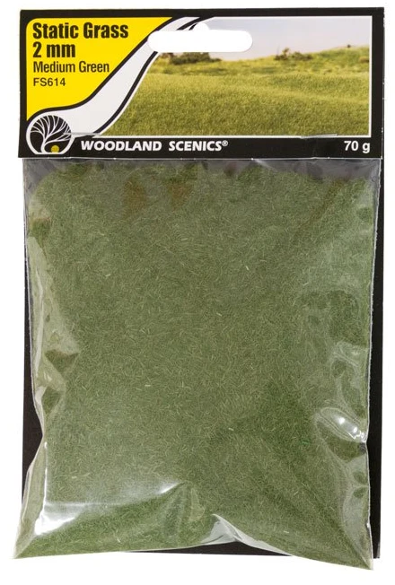 Woodland Scenics FS614 Static Grass Medium Green 2mm