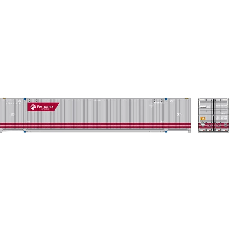 Atlas 20006668 HO 53' JINDO CONTAINER FERROMEX SET #2 232603, 232618, 232624 (GRAY/RED)