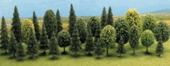 Busch Gmbh & Co Kg 6489 Mixed Forest Trees Pkg(30) -- 12 Deciduous: 2-3/4 To 4-15/16"; 18 Pine: 2-3/8 To 5-5/16", All Scales