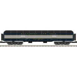 Atlas 3007041 3RL O PREMIER 70' MADISON HEAVYWEIGHT PASSENGER BALTIMORE & OHIO 4 CAR SET (BAGGAGE CAR #663, COACH #3516, COACH #3522, OBSERVATION CAR "JOHN T. COLLINSON #908") (BLUE/GRAY)