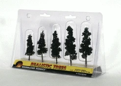 Woodland Scenics WOO1560 Ready Made Realistic Trees(TM) - Pines -- Conifer Green - 2-1/2 To 4"6.4 To 10.2cm Pkg(5), All Scales